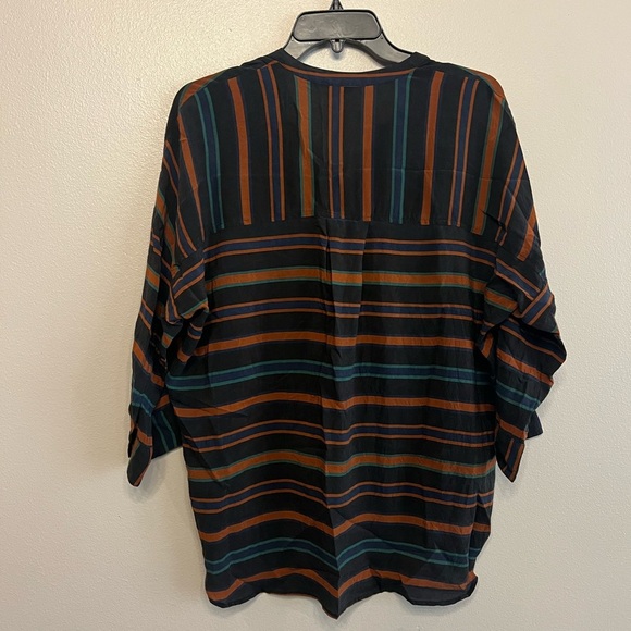 Madewell Womens Small Striped Silk Button-Up Shirt - Picture 5 of 6